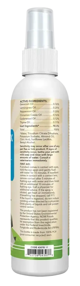 Product image for NOW Pet Health Flea and Tick Spray For D.