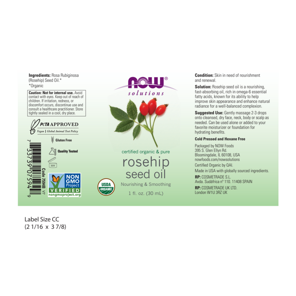 Product image for Organic Rose Hip Seed Oil.