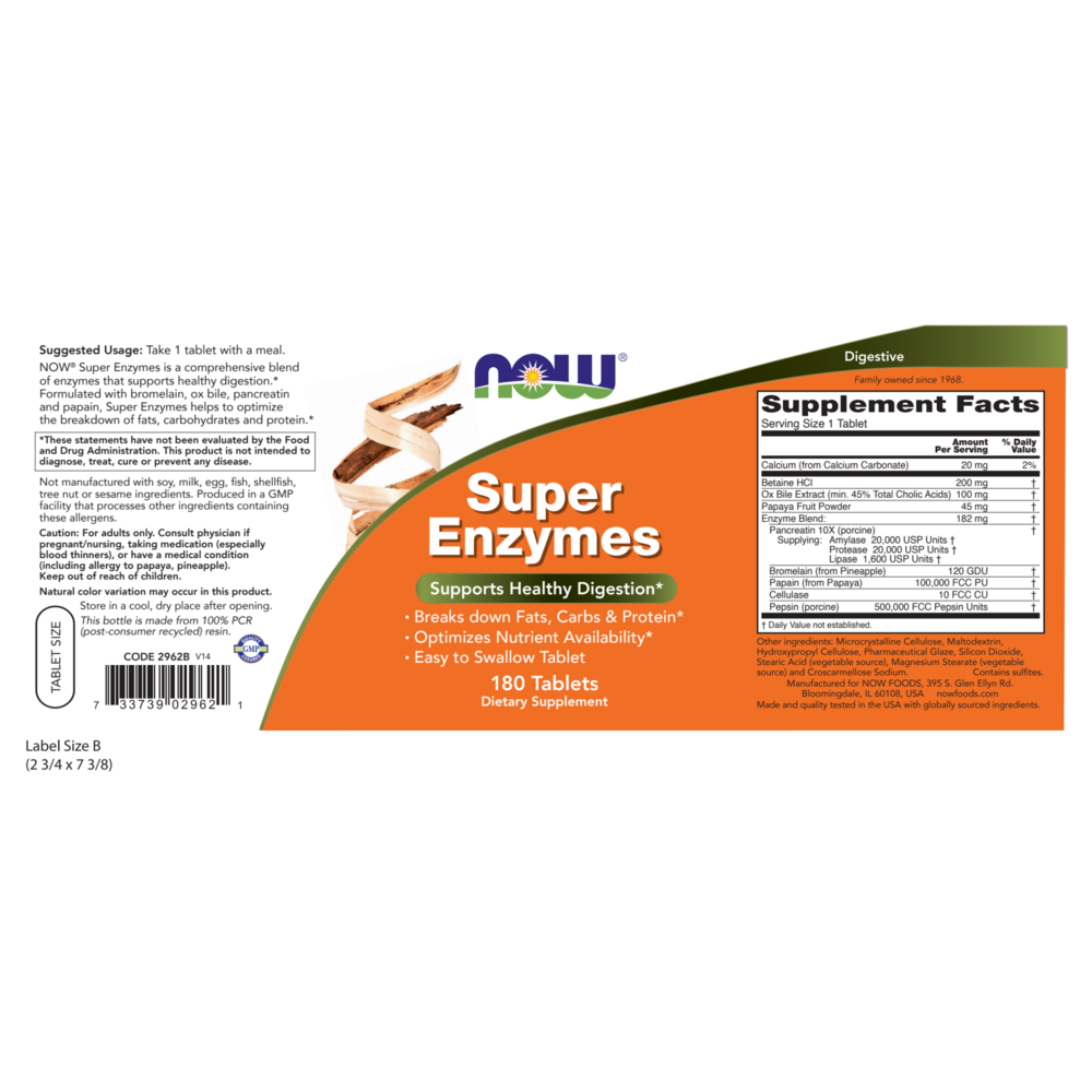 Product image for Super Enzymes Tablets.