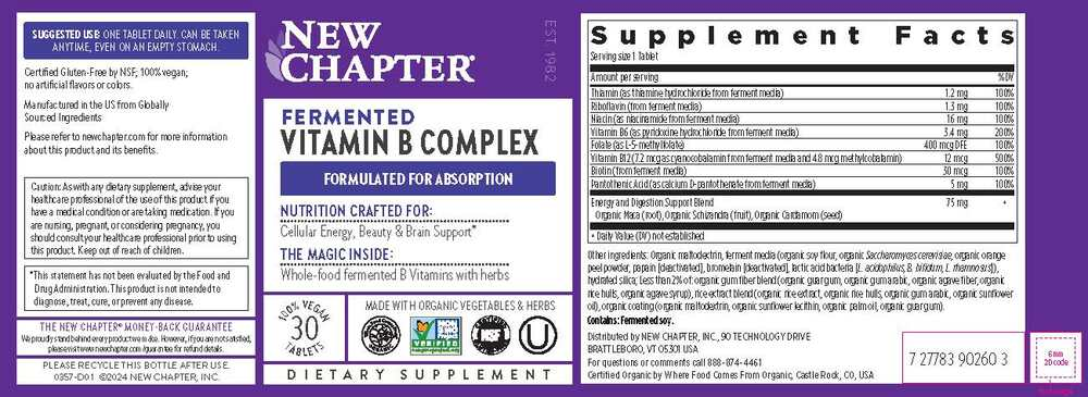 Product image for Fermented Vitamin B Complex.