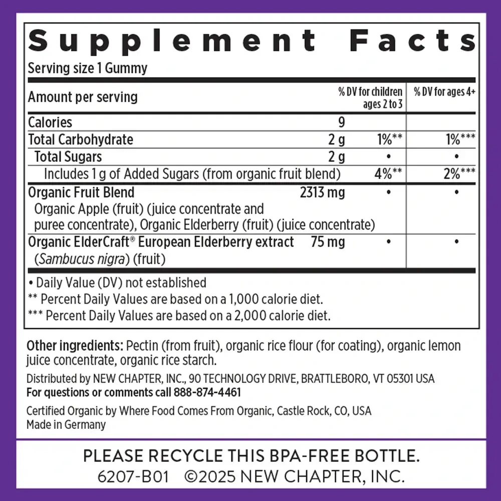 Product image for Kids Organic Elderberry Gummies.