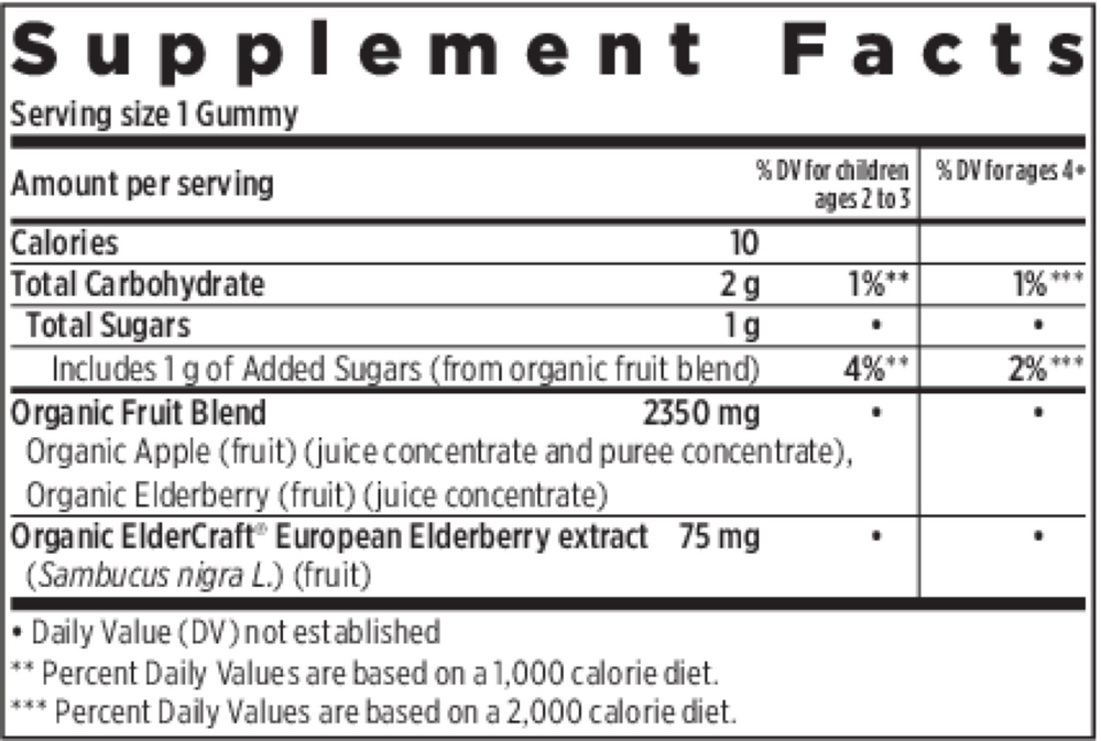 Product image for Kids Organic Elderberry Gummies.