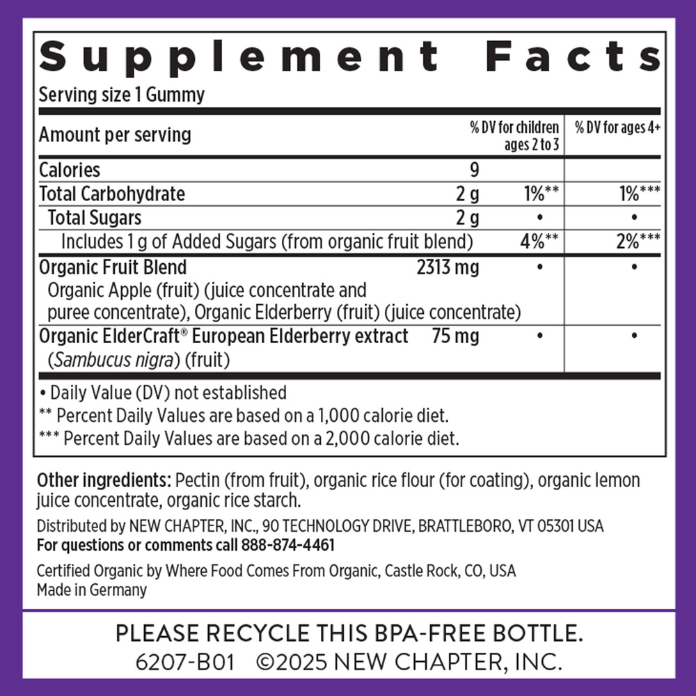 Product image for Kids Organic Elderberry Gummies.