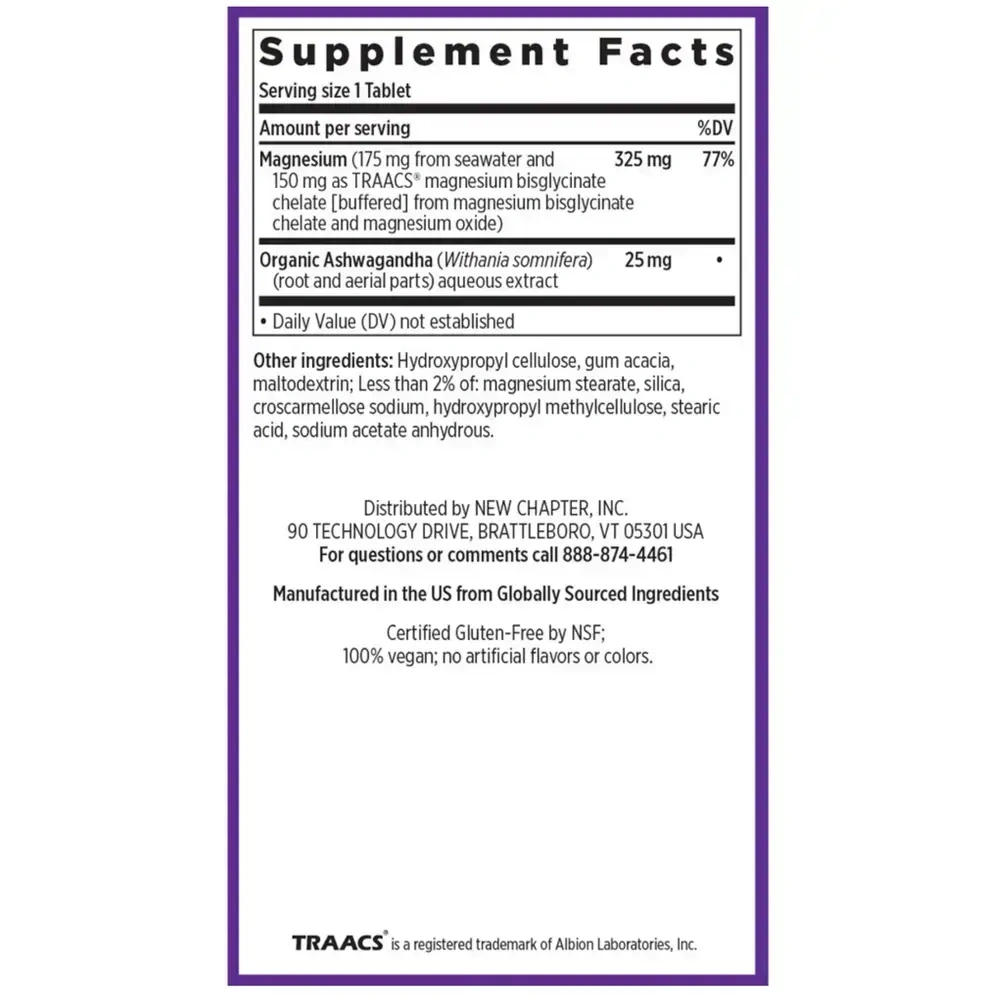 Product image for Magnesium + Ashwagandha Tablets.