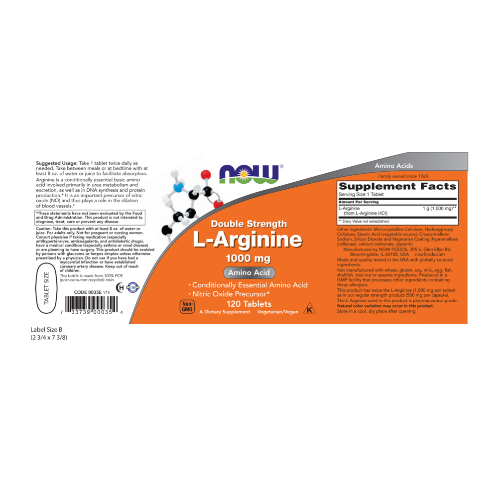 Product image for L-Arginine 1000mg.