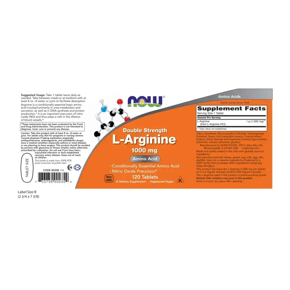 Product image for L-Arginine 1000mg.