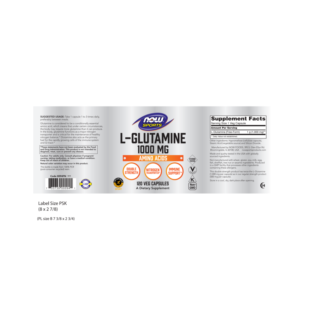 Product image for L-Glutamine 1000mg.