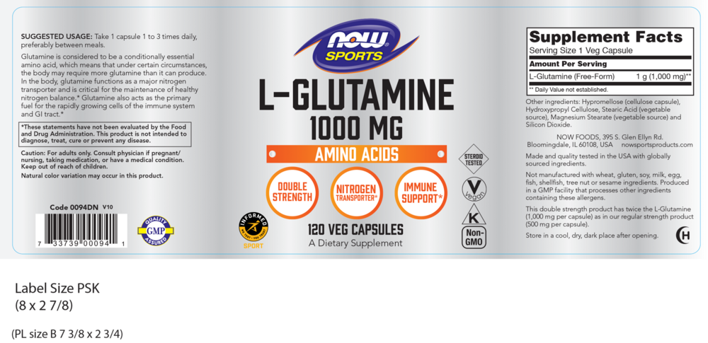 Product image for L-Glutamine 1000mg.
