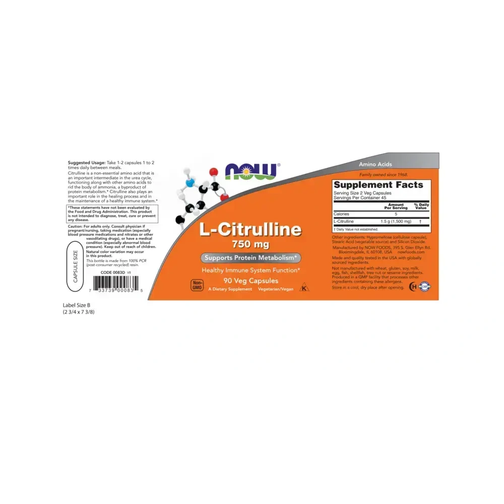 Product image for L-Citrulline 750mg.