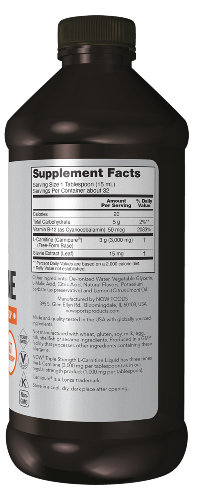 Product image for L-Carnitine Liquid 3000mg Citrus Flavor.