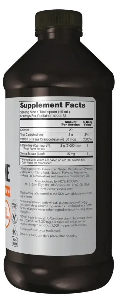 Product image for L-Carnitine Liquid 3000mg Citrus Flavor.