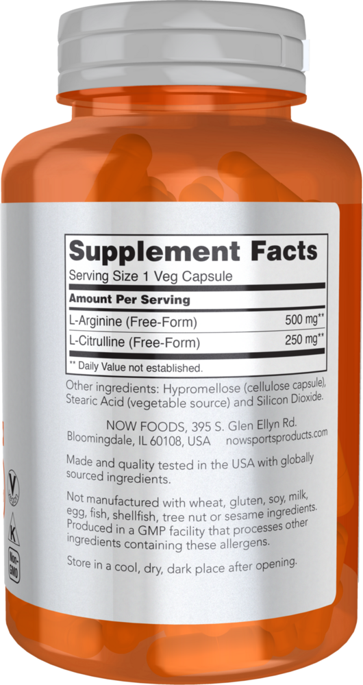 Product image for Arginine 500mg Citrulline 250mg.
