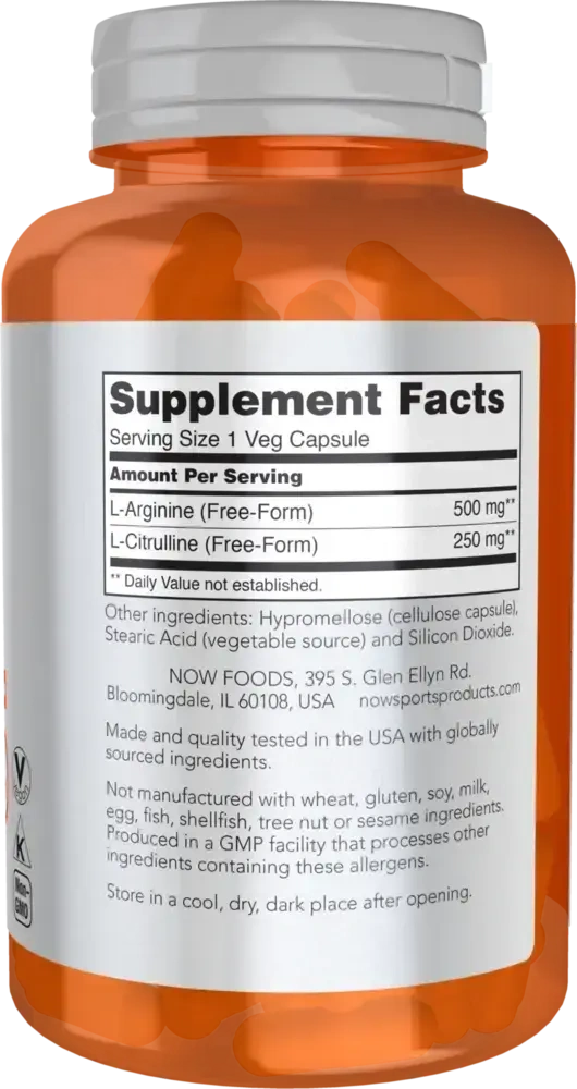 Product image for Arginine 500mg Citrulline 250mg.