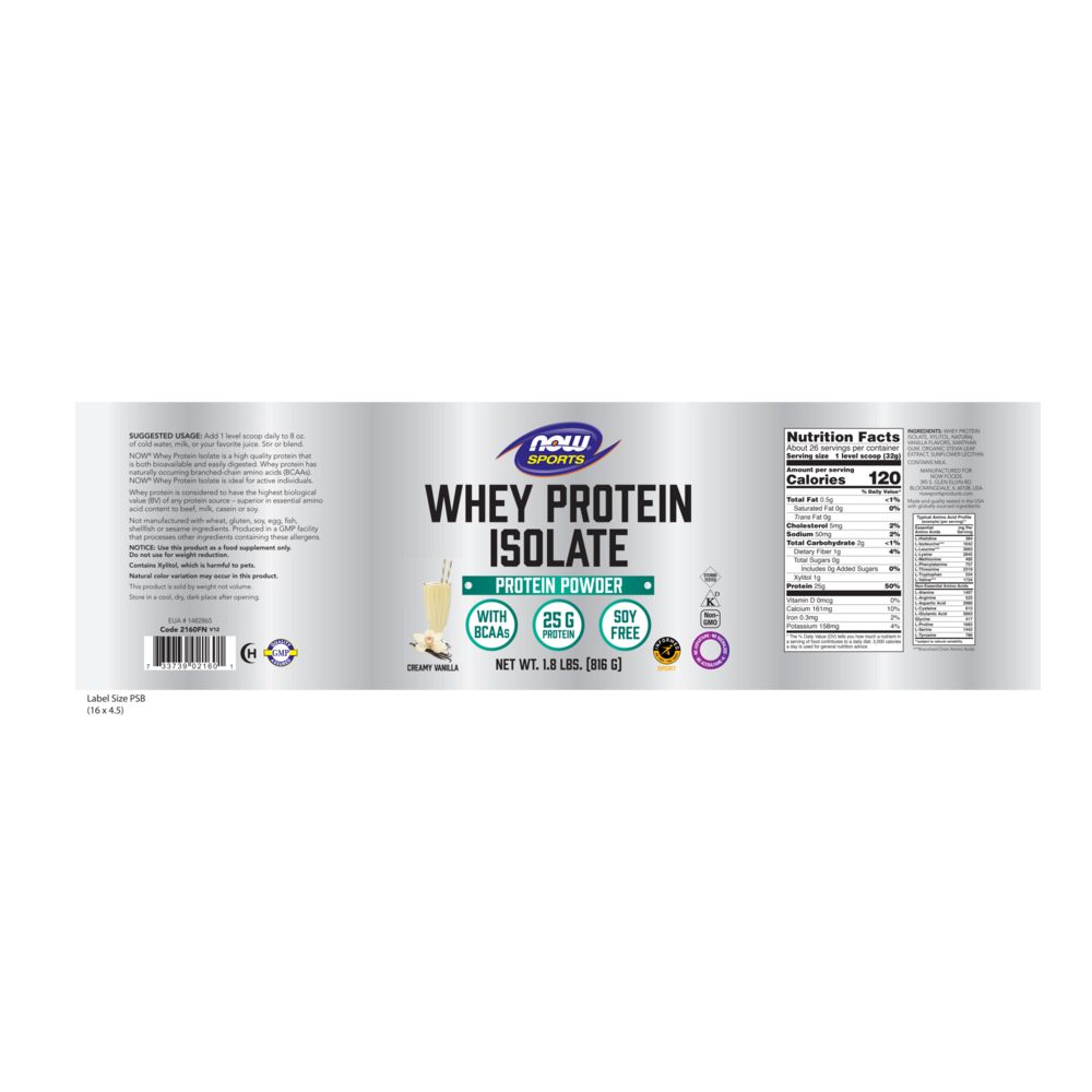 Product image for Whey Protein Isolate Vanilla.