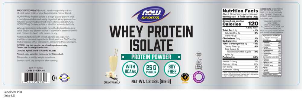 Product image for Whey Protein Isolate Vanilla.