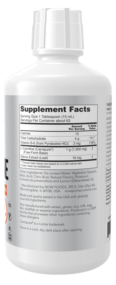 Product image for L-Carnitine Liquid Citrus Flavor 1000mg.