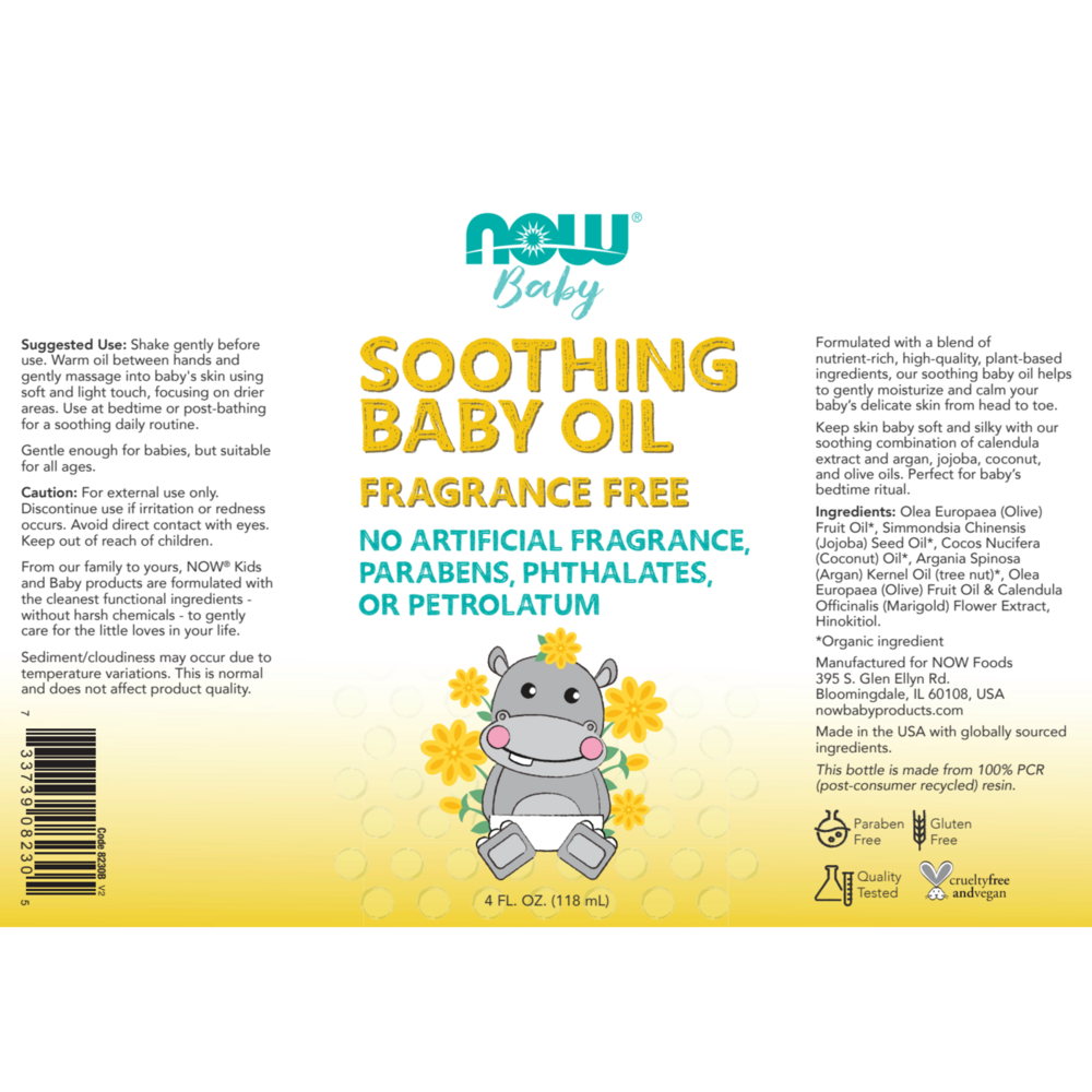 Product image for Soothing Baby Oil, Fragrance Free.