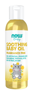 Soothing Baby Oil, Fragrance Free 4 Ounces