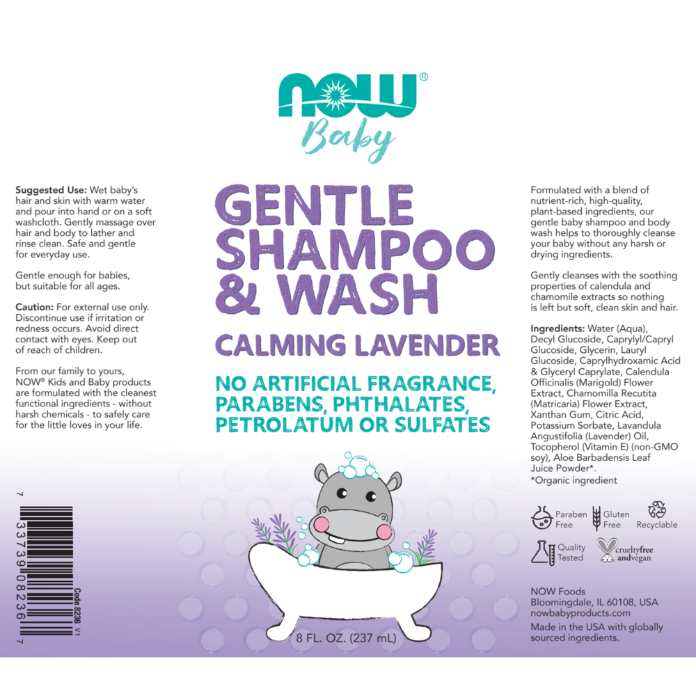 Product image for Gentle Baby Shampoo &amp; Wash, Calming Lavender.