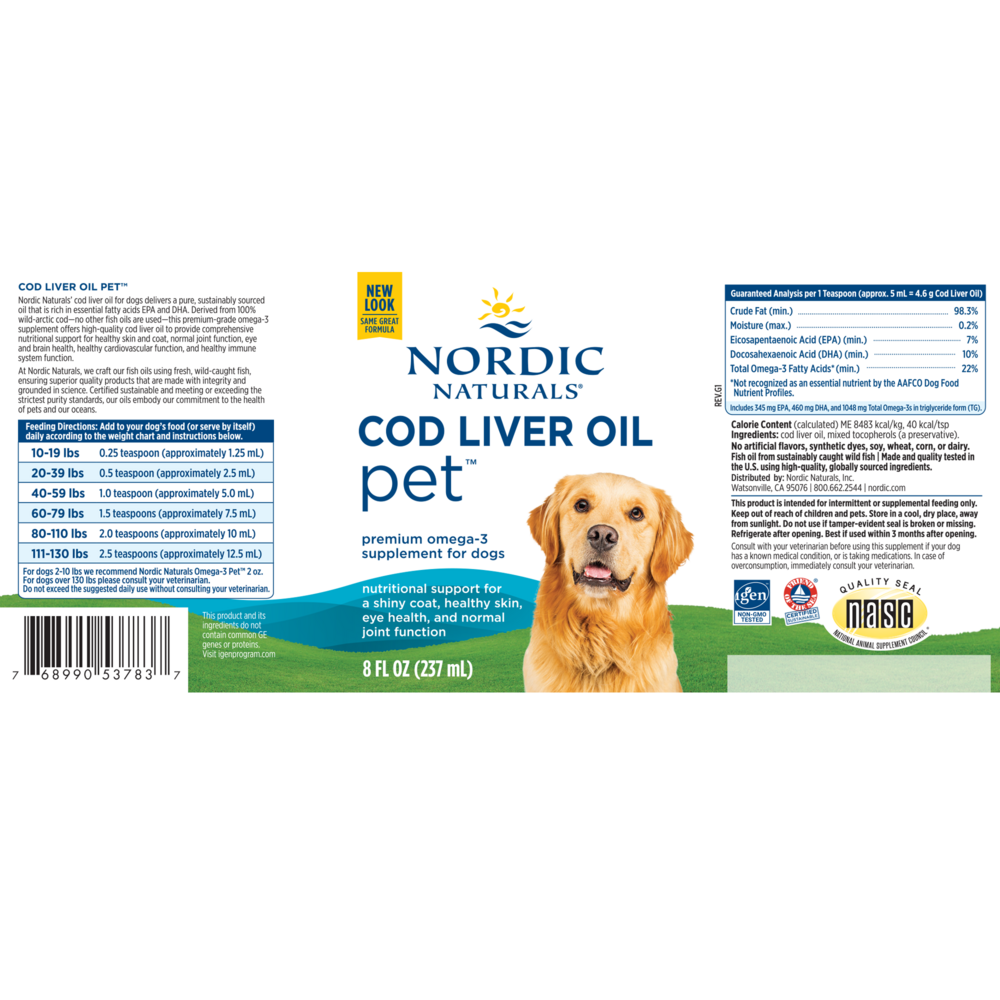 Product image for Pet Cod Liver Oil Liquid Plain.