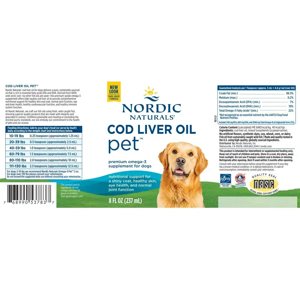 Product image for Pet Cod Liver Oil Liquid Plain.