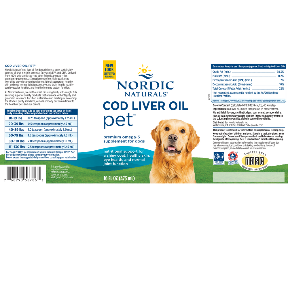 Product image for Pet Cod Liver Oil Liquid Plain.