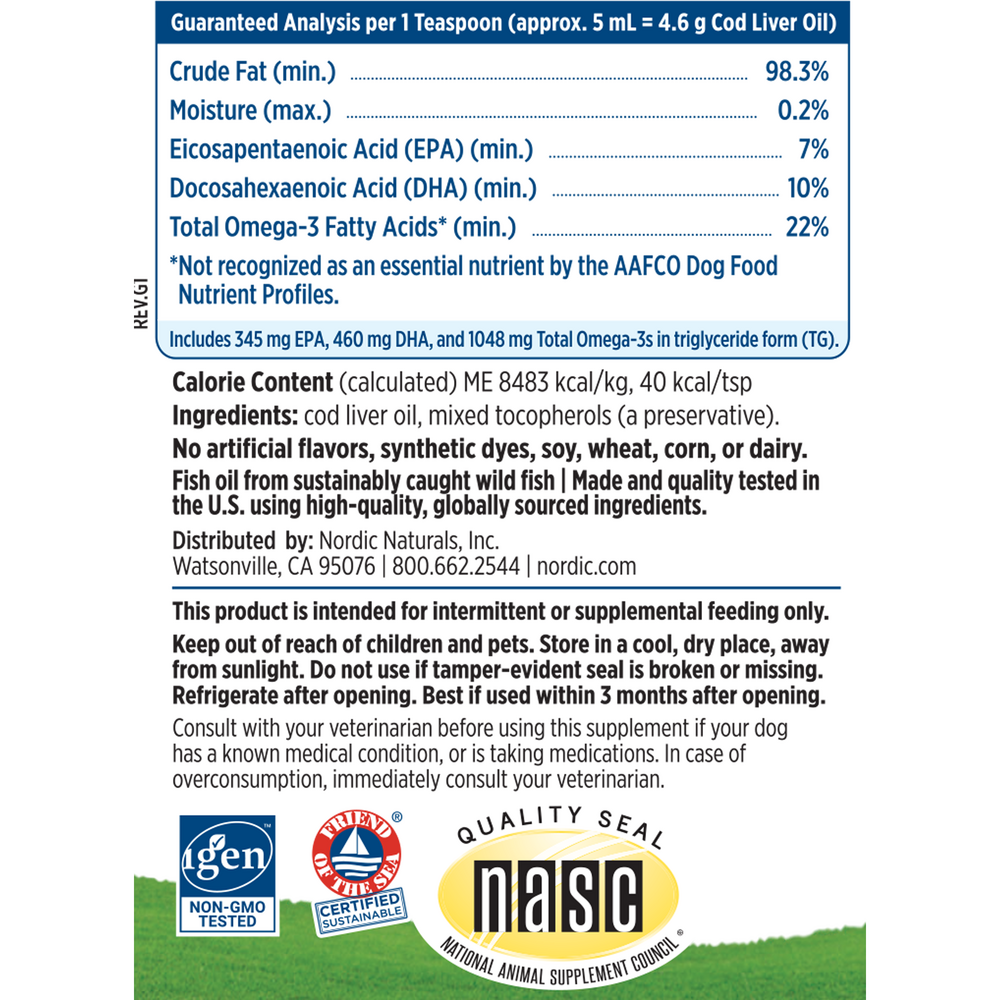 Product image for Pet Cod Liver Oil Liquid Plain.