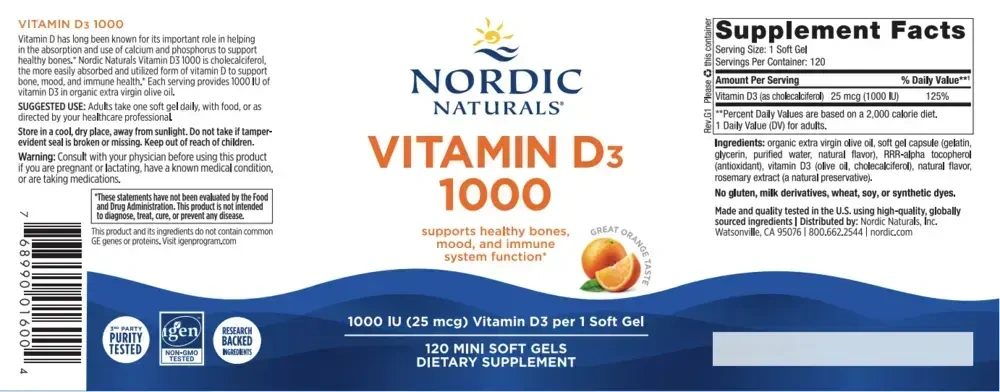 Product image for Vitamin D3 1000.