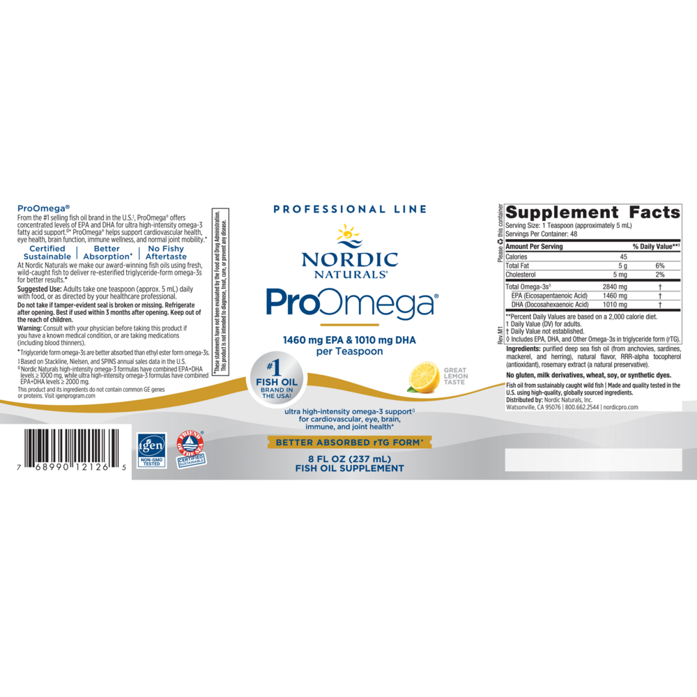 Product image for ProOmega Lemon Liquid.