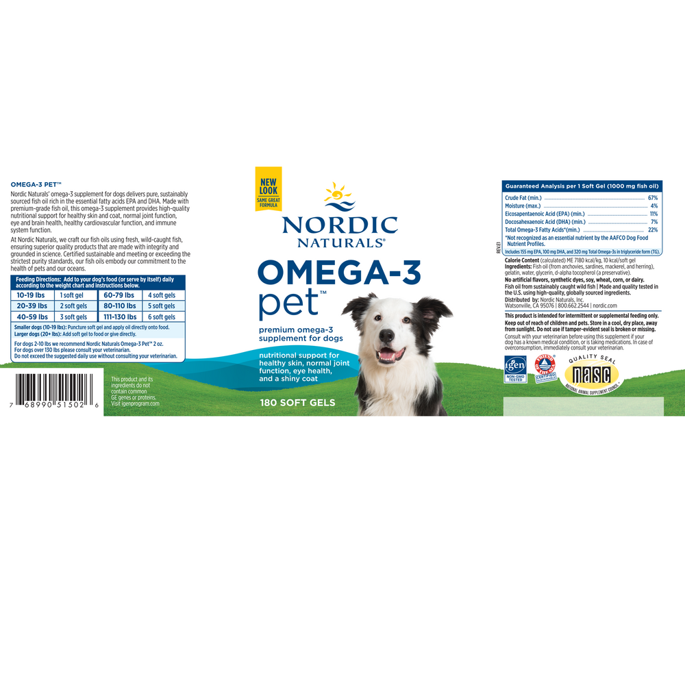 Product image for Omega-3 Pet Soft Gels.
