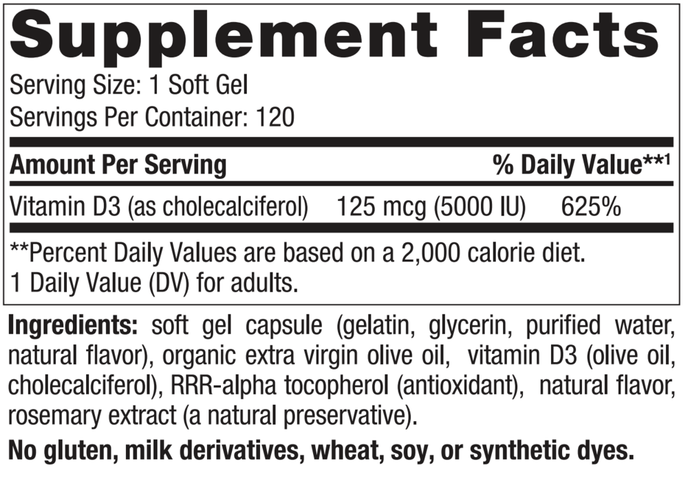 Product image for Vitamin D3 5000.
