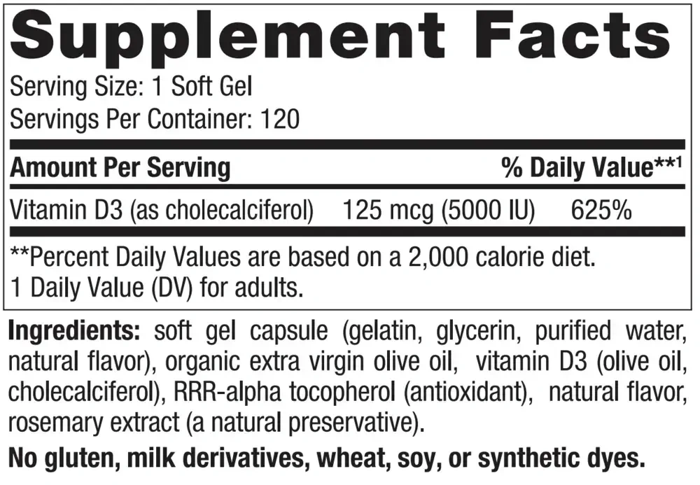 Product image for Vitamin D3 5000.