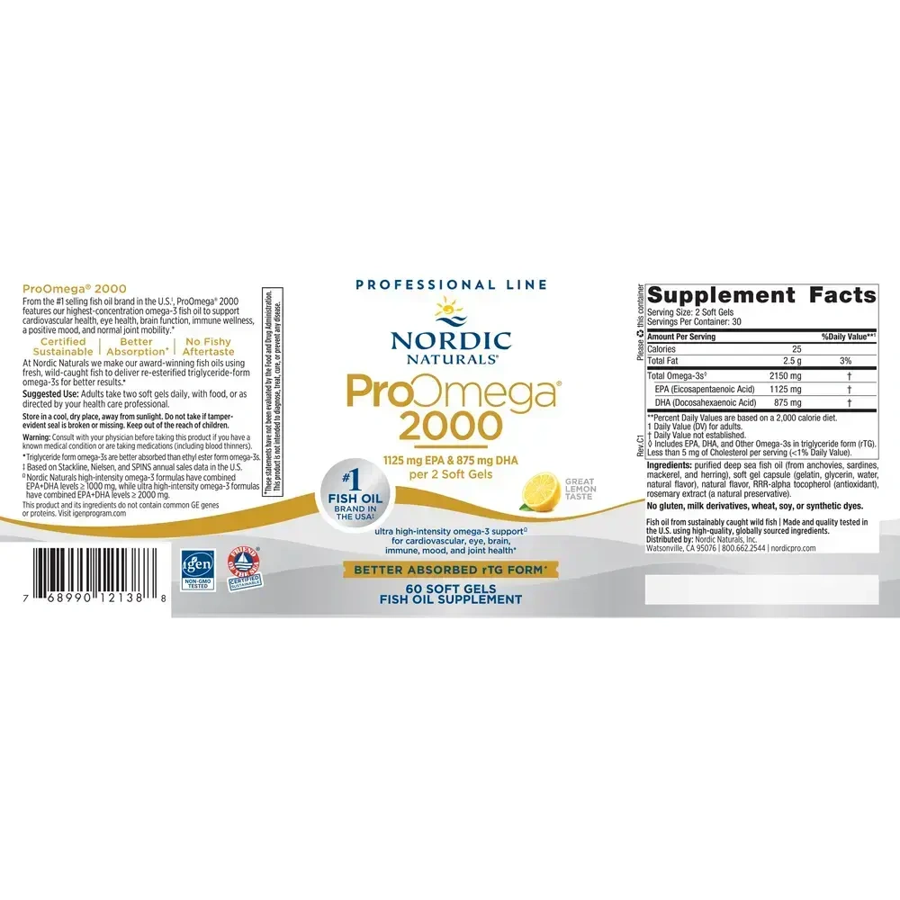 Product image for ProOmega® 2000, Softgels, Lemon.