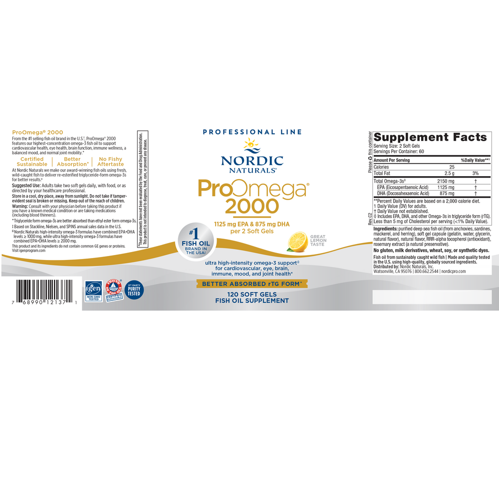 Product image for ProOmega® 2000, Softgels, Lemon.