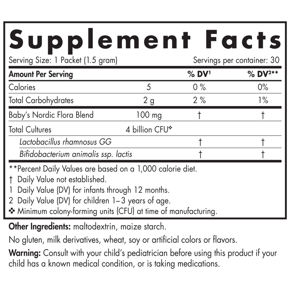 Product image for Baby's Nordic Flora™ Probiotic Powder.