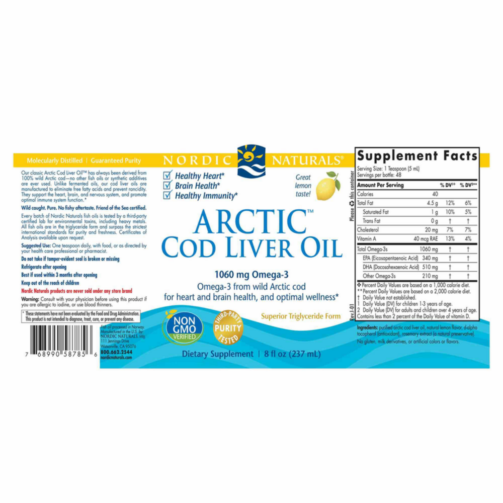 Product image for Arctic Cod Liver Oil Lemon.