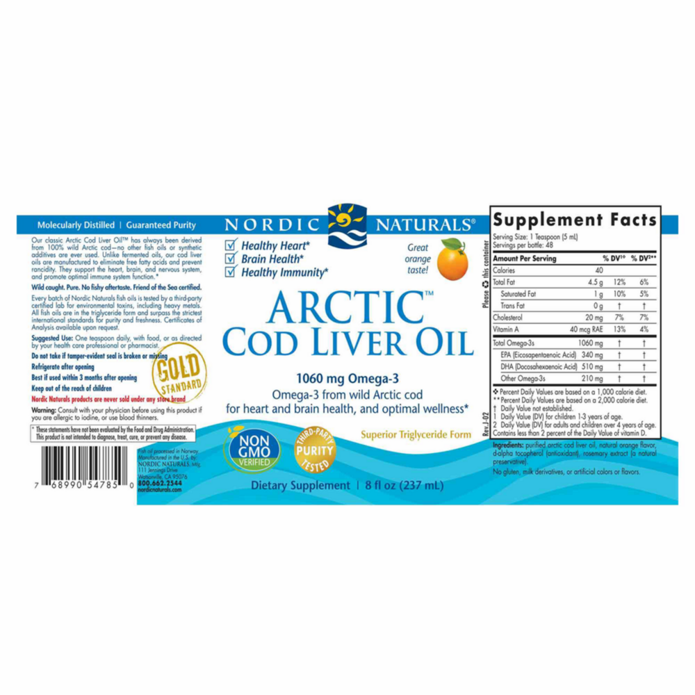 Product image for Arctic Cod Liver Oil Orange.