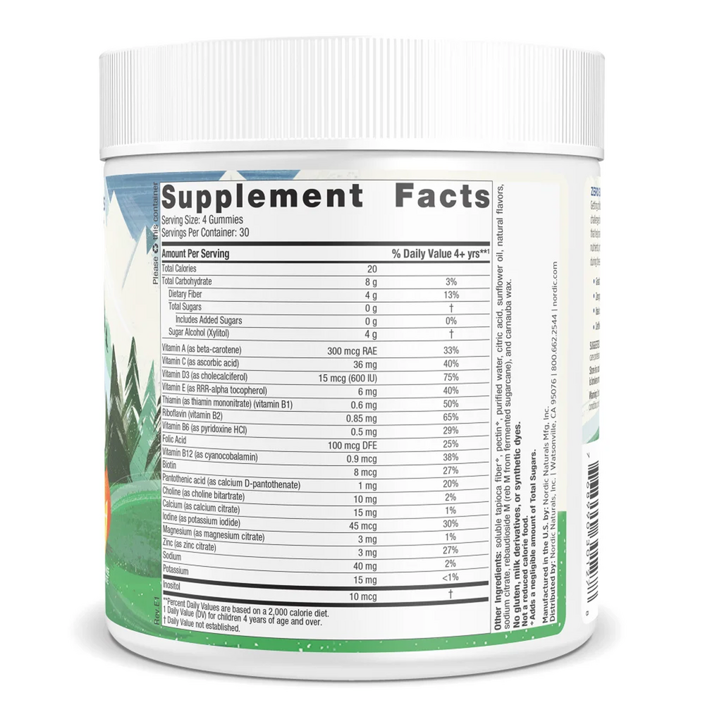 Product image for Zero Sugar Kids Multivitamin Gummies.