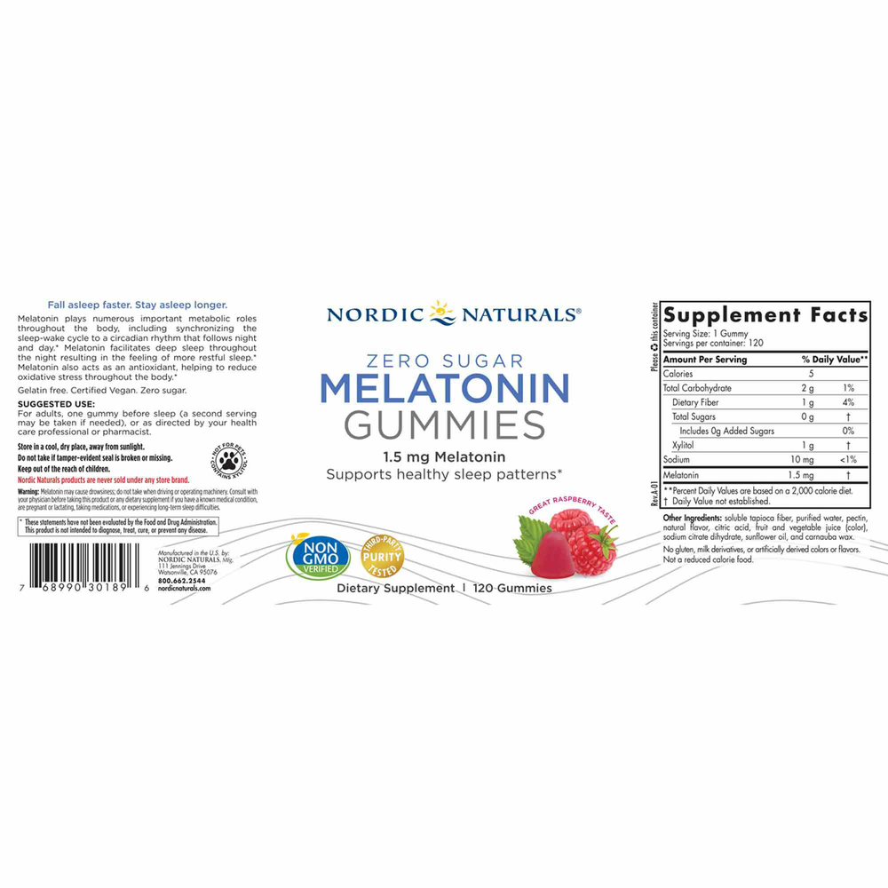 Product image for Zero Sugar Melatonin Gummies.