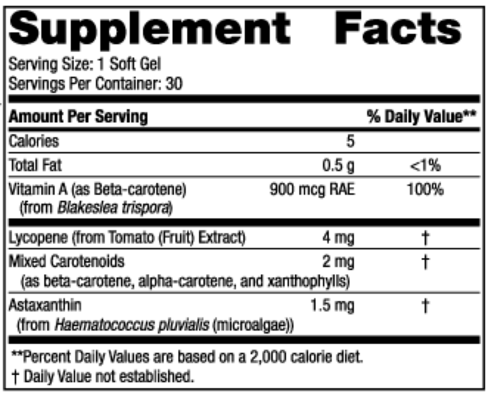 Product image for Vitamin A +Carotenoids.