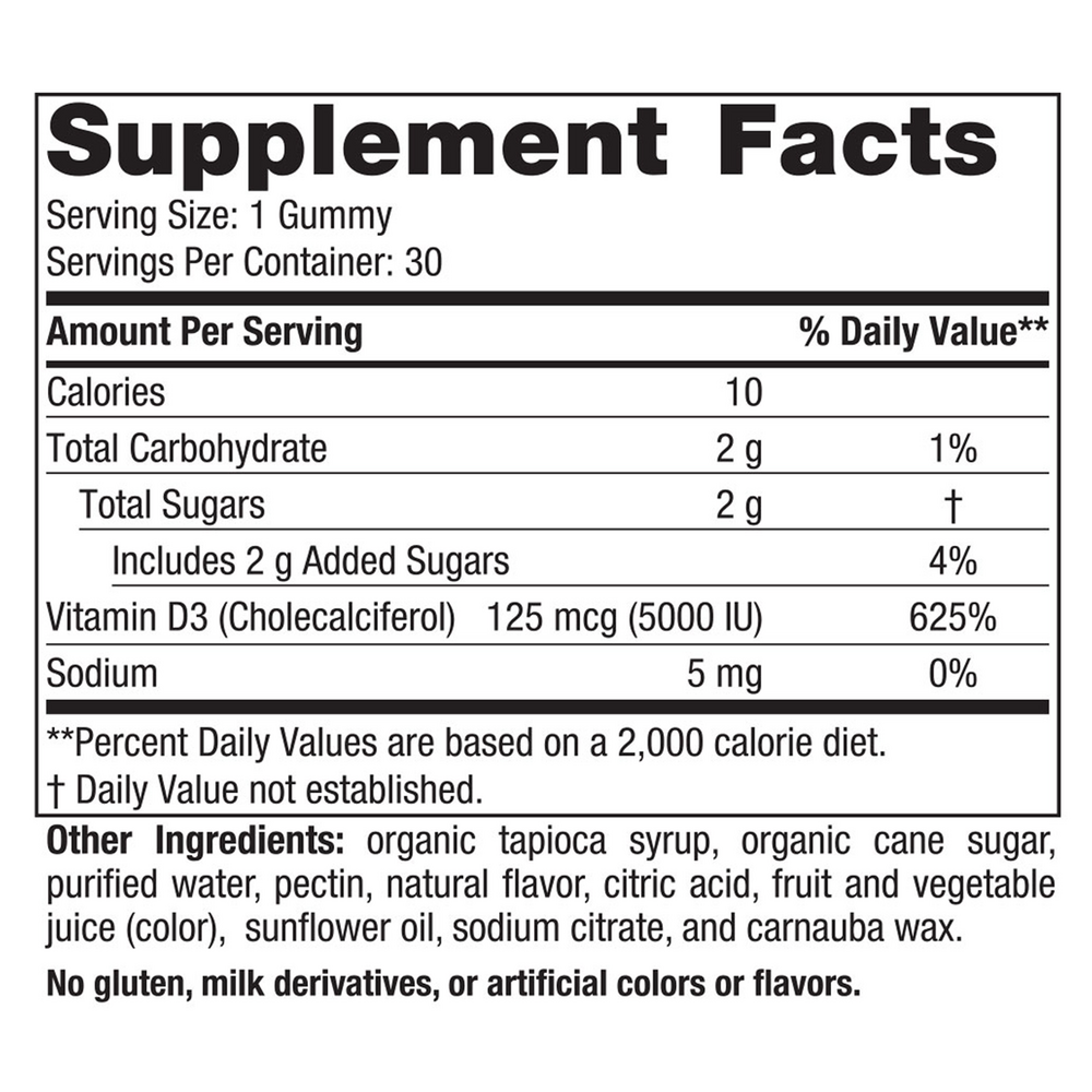 Product image for Vitamin D3 5000 Gummies.