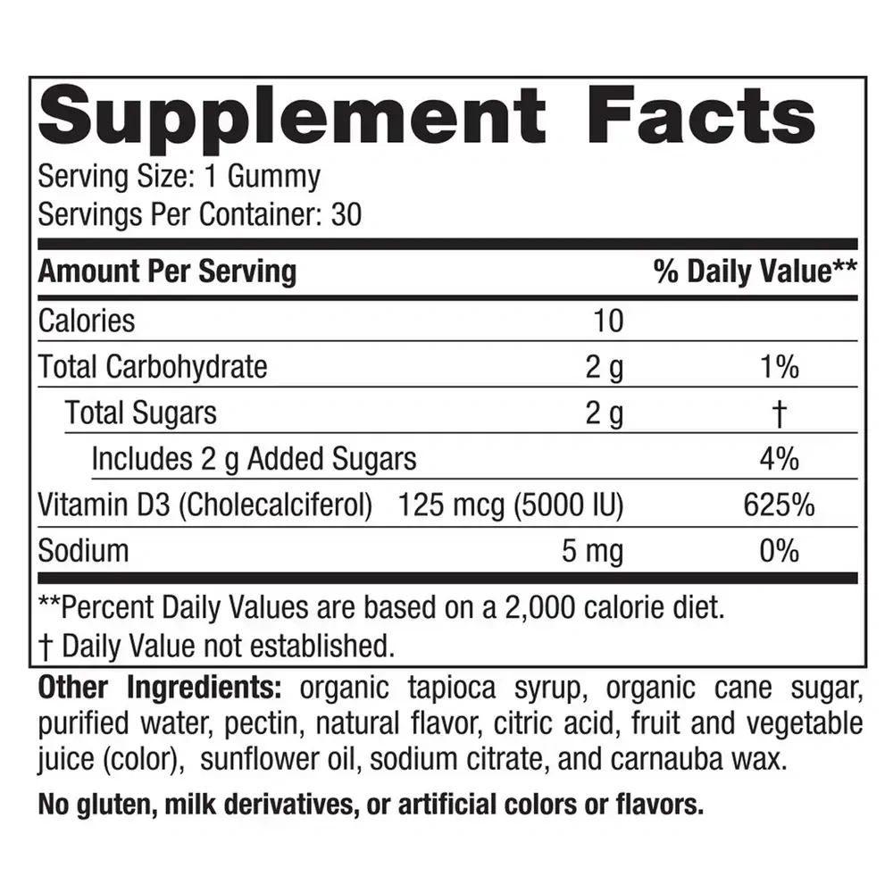 Product image for Vitamin D3 5000 Gummies, Passion Fruit.