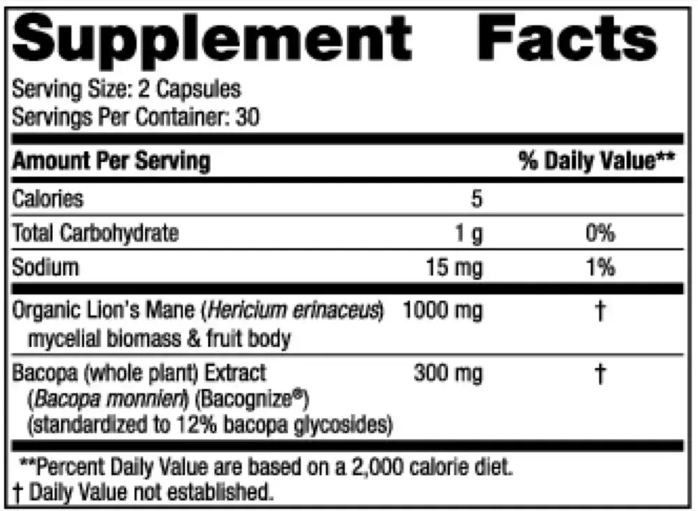 Product image for Cognition Mushroom Complex.