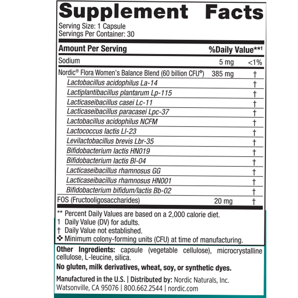 Product image for Nordic® Flora Probiotic Women's Balance.