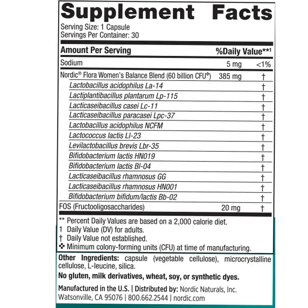 Product image for Nordic® Flora Probiotic Women's Balance.