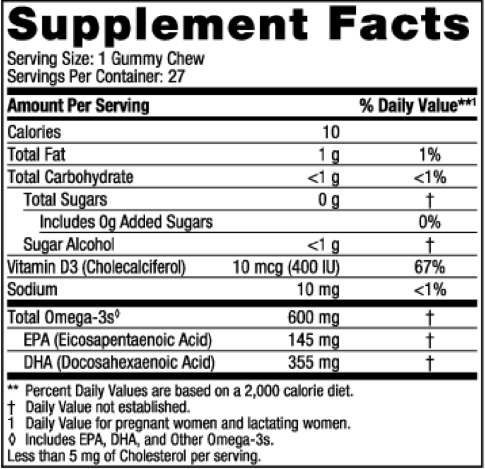 Product image for Zero Sugar Prenatal DHA Gummy Chews.