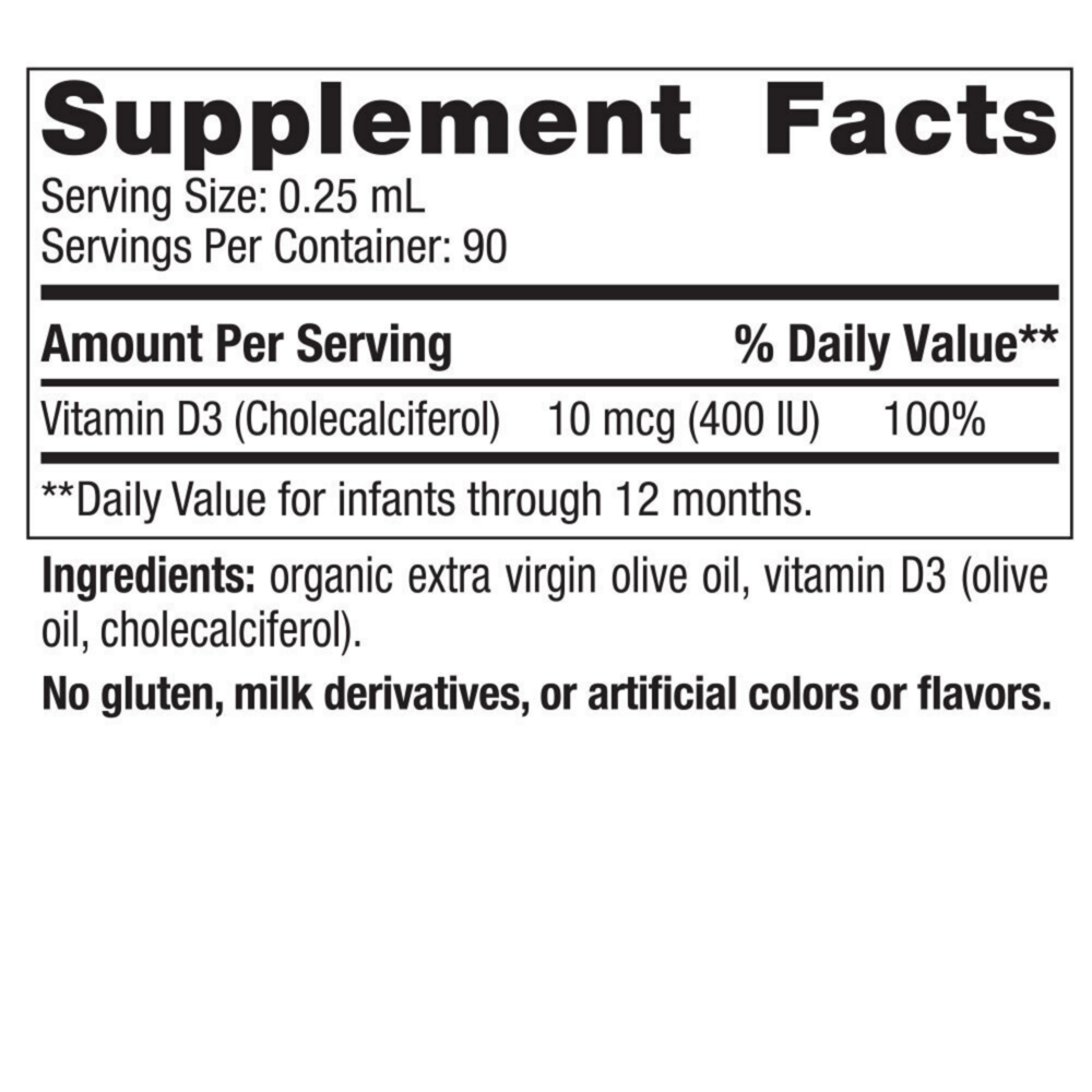 Product image for Baby's Vitamin D3 Liquid.