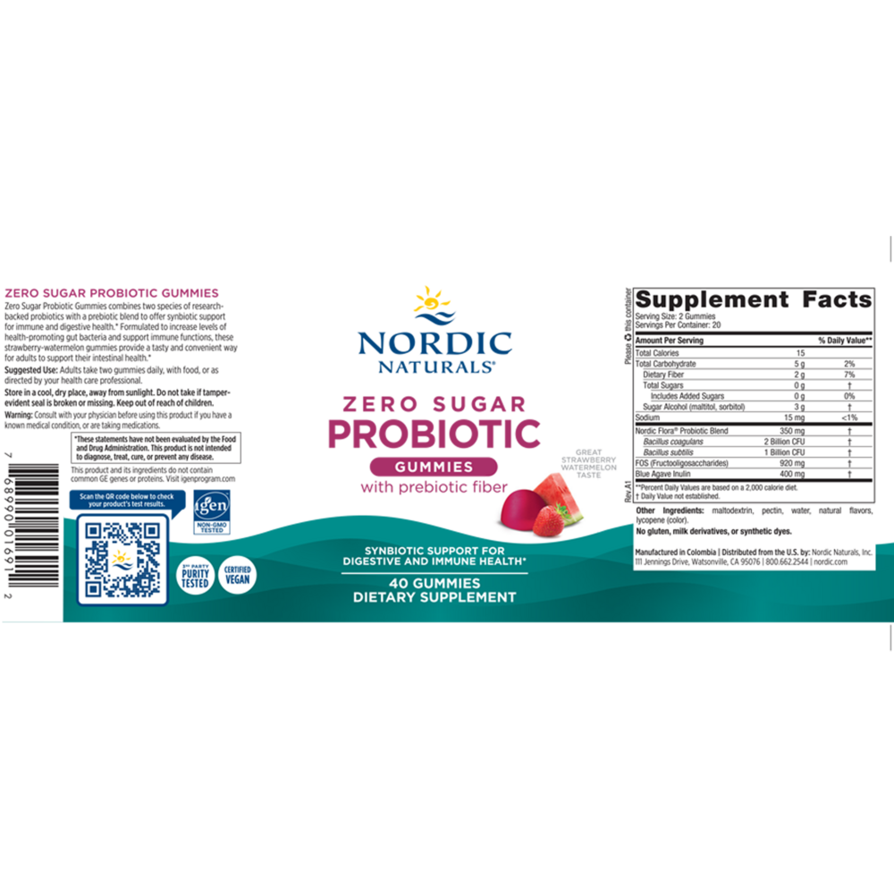 Product image for Zero Sugar Probiotic Gummies.
