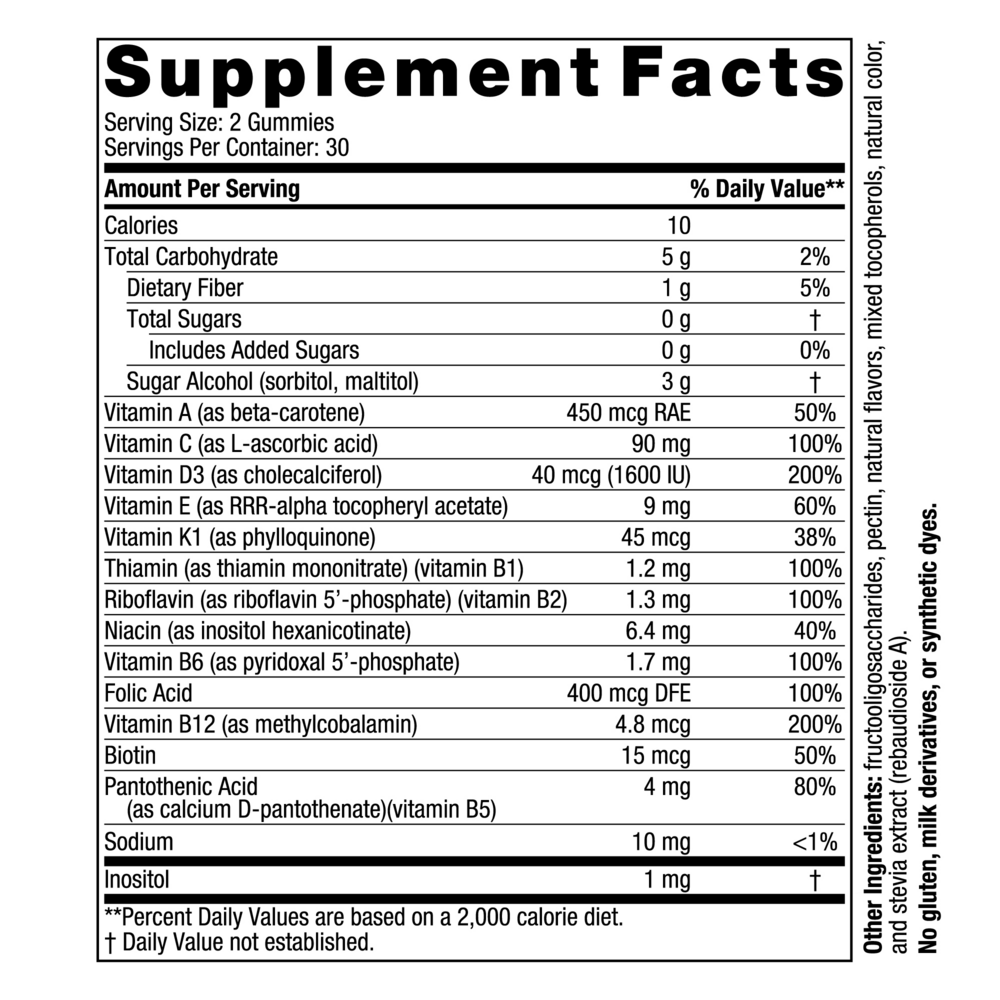 Product image for Zero Sugar Multivitamin Gummies.