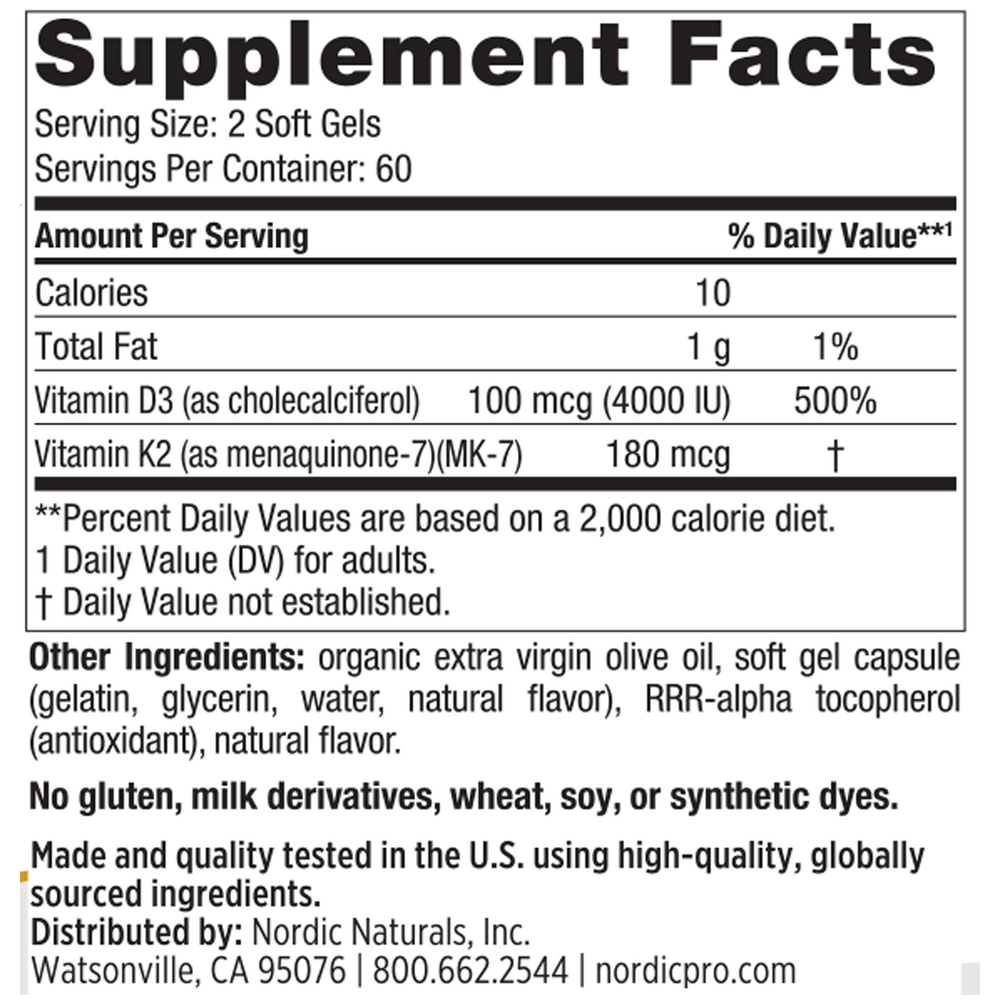 Product image for Vitamin D3+K2, Orange.